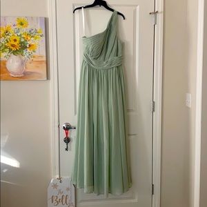 Azazie sage green dress